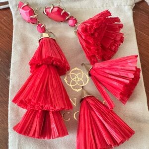Kendra Scott Denise Red Tassel Earrings